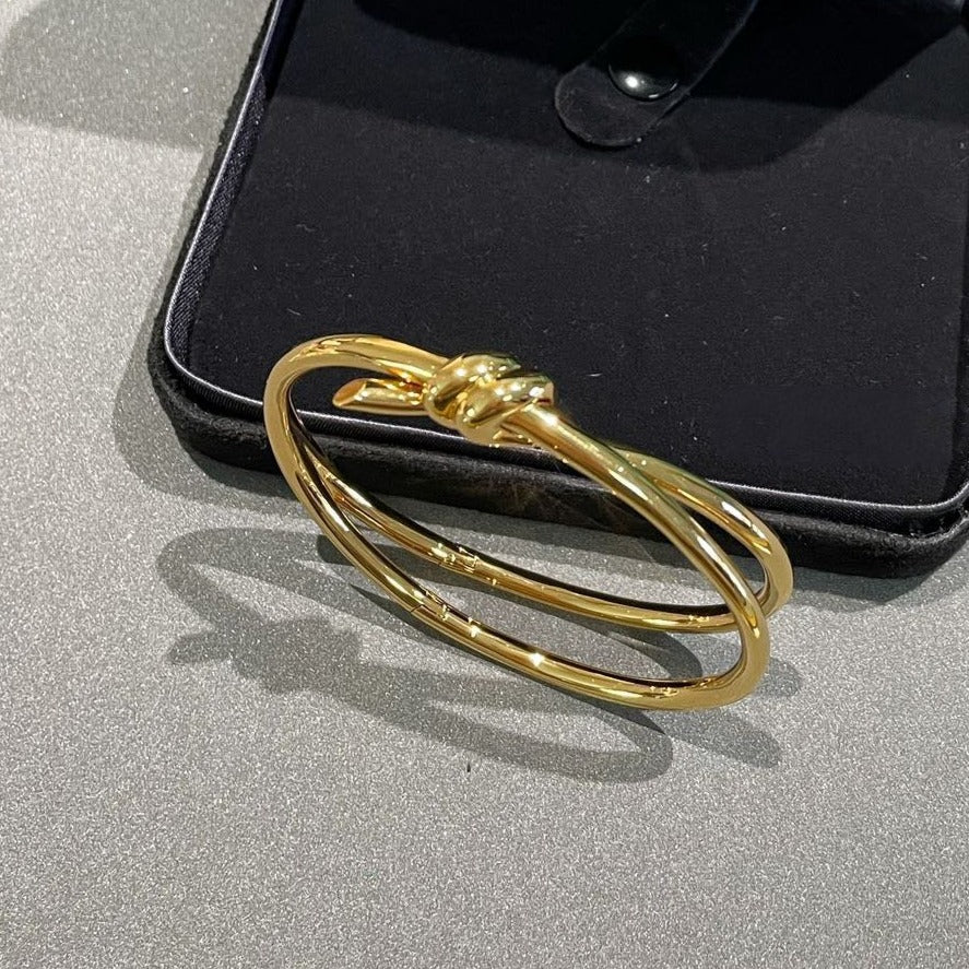 TIFFANY KNOT DOUBLE ROW GOLD BRACELET