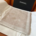 CHANEL 25S SCARF 140 IN WOOL SILK 700809
