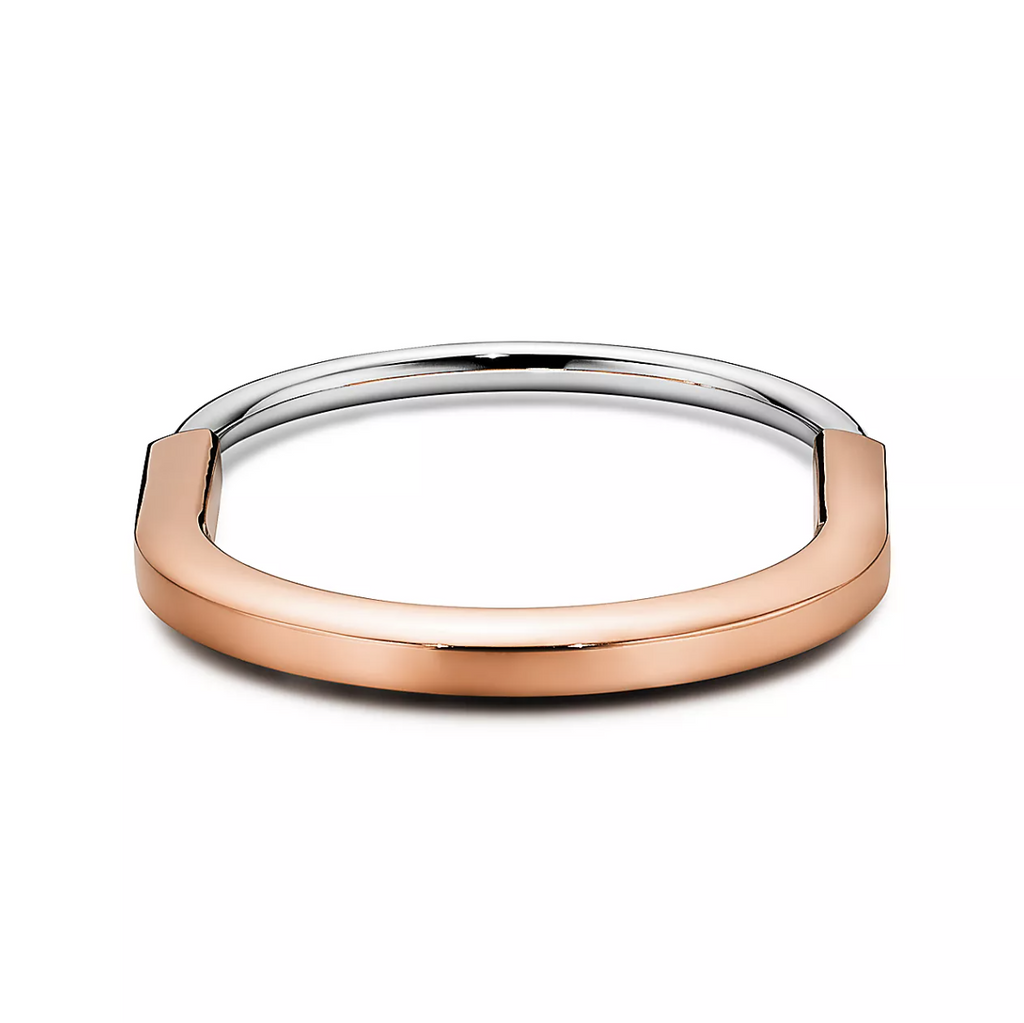 TIFFANY LOCK BRACELET ROSE AND WHITE GOLD