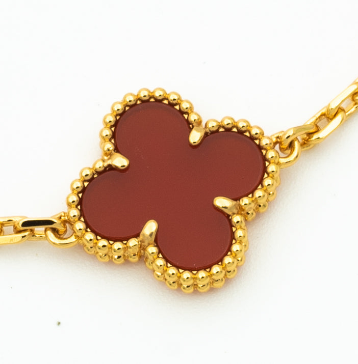 Van Cleef & Arpels VINTAGE CARNELIAN NECKLACE 10 MOTIFS GOLD