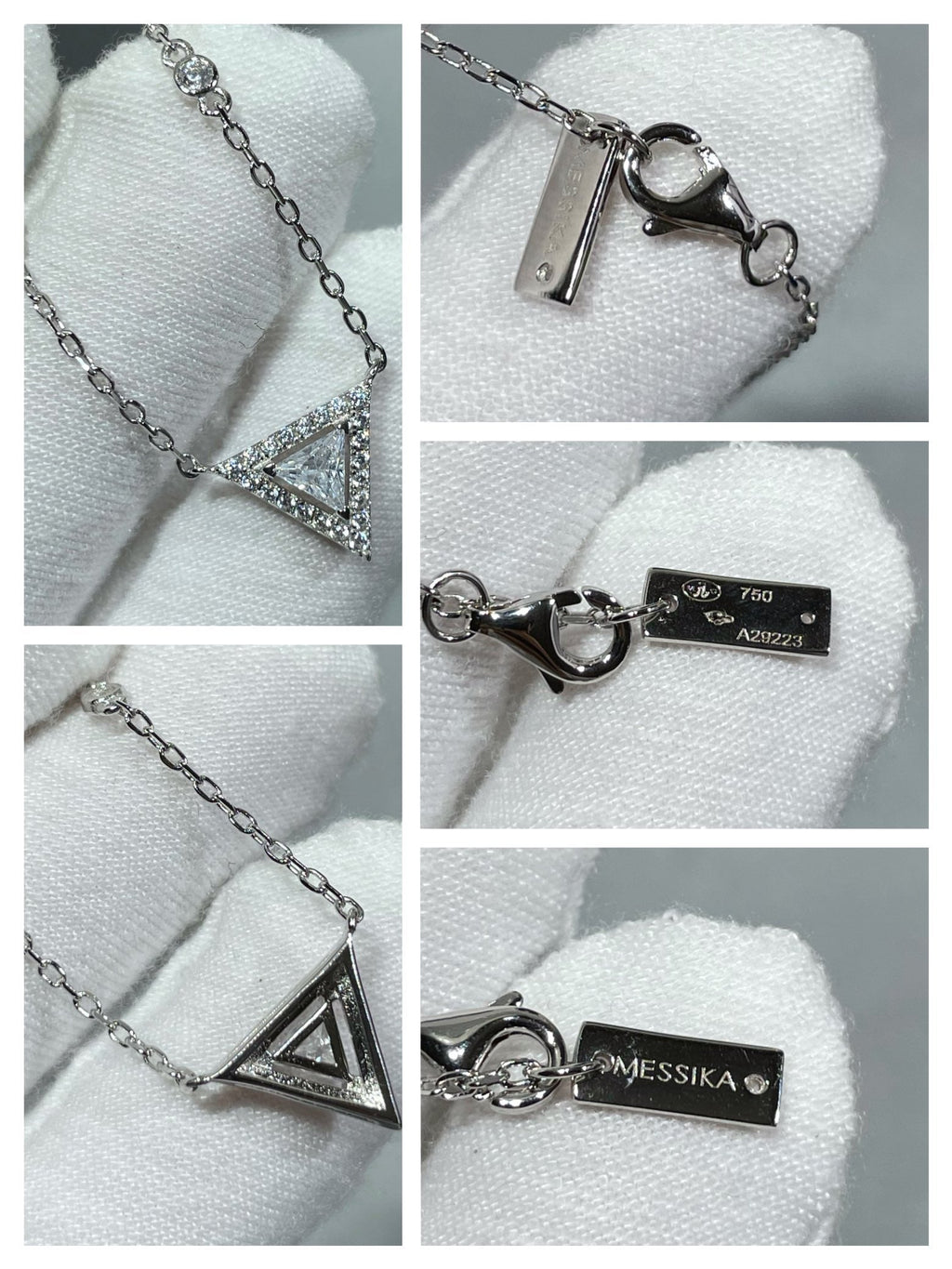 MESSIK TRIANGLE DIAMOND SILVER NECKLACE